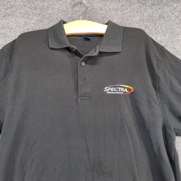 Port Authority Men's Spectra Logic Polo Shirt Black Large Poly Blend - Picture 3 of 14